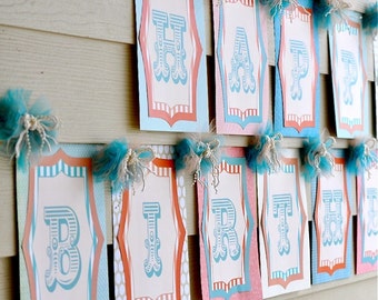 Vintage Circus Party PRINTABLE Happy Birthday Banner (INSTANT DOWNLOAD) by Love The day