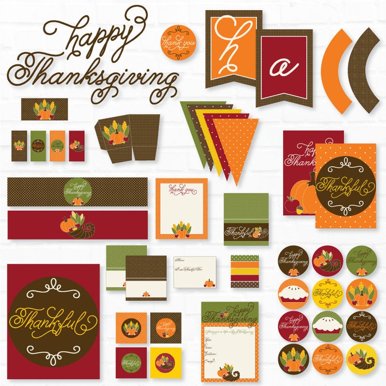 Thanksgiving PRINTABLE Party by Love The Day image 1
