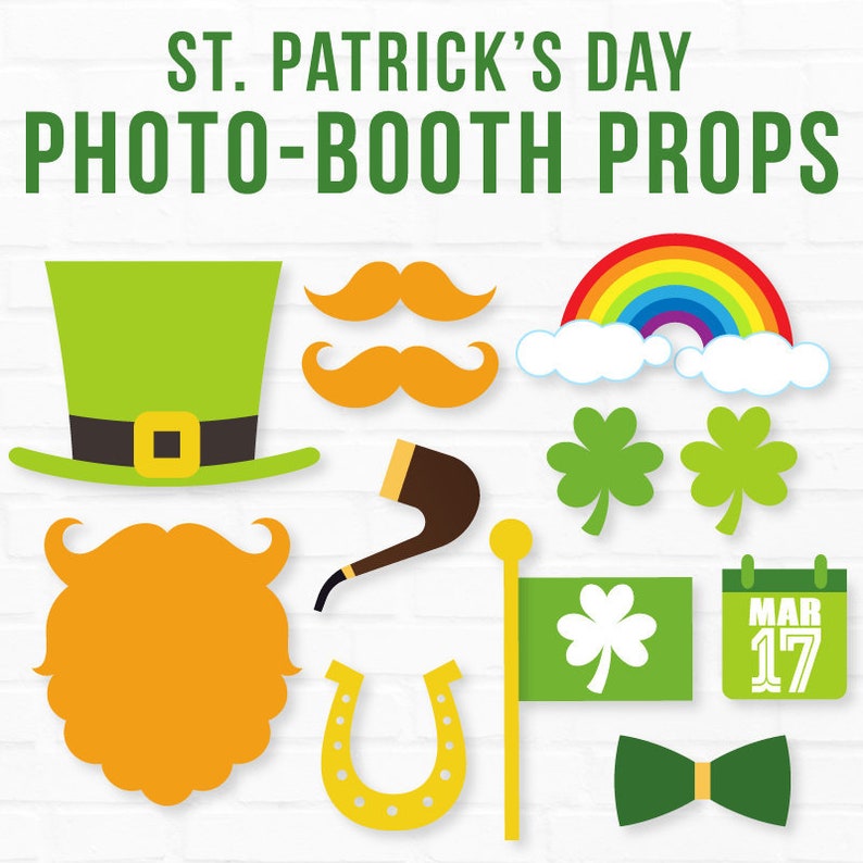 St. Patrick's Day Photo Booth Props PRINTABLE Instant Download by Lindi Haws image 1