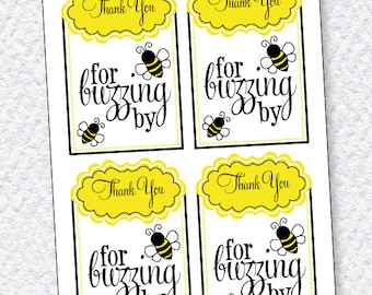 Bee Party PRINTABLES Favor Tags (INSTANT DOWNLOAD) by Love The Day