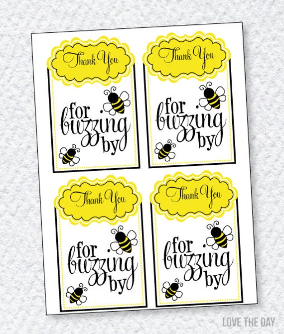 Bee Party PRINTABLES Favor Tags (INSTANT DOWNLOAD) by Love The Day Il_570xn