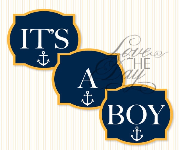 Nautical Baby Shower PRINTABLE Party Yard Signs INSTANT | Etsy