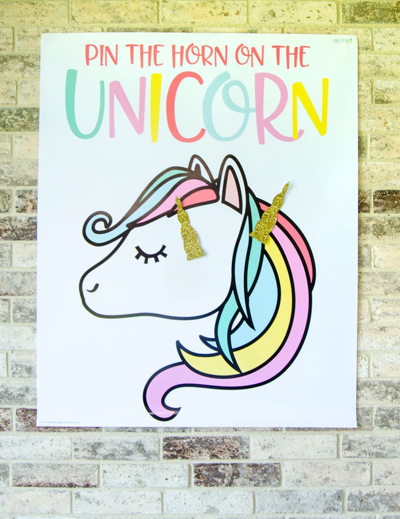 Pin The Horn On The Unicorn Game PRINTABLE INSTANT DOWNLOAD Etsy