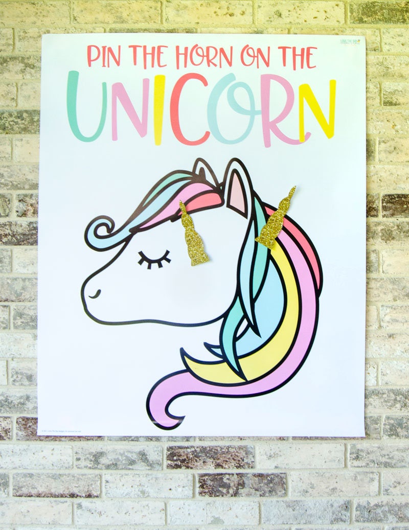 pin the horn on the unicorn game printable instant download etsy