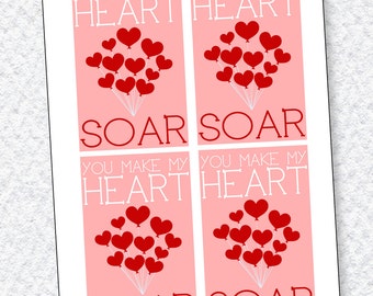 You Make My Heart Soar Valentine PRINTABLE Card by Love The Day