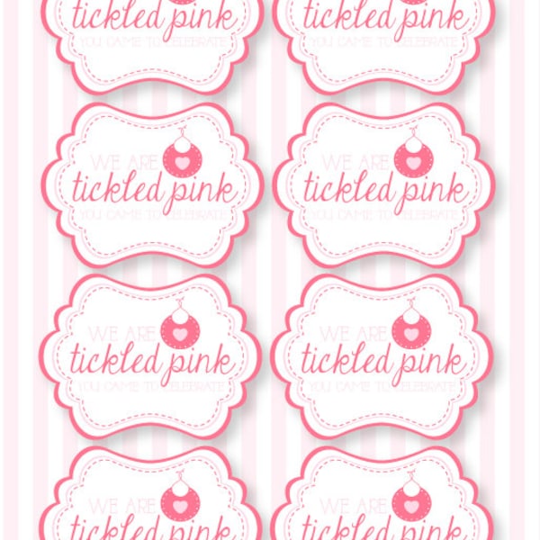 Tickled Pink Baby Shower PRINTABLE Favor Tag by Love The Day