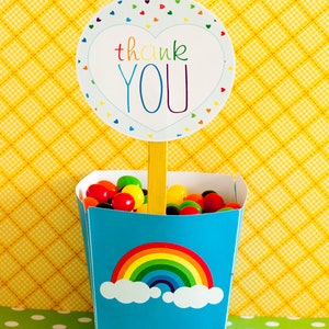 Rainbow Party PRINTABLE Birthday Favor Tags INSTANT DOWNLOAD from Love The Day image 2