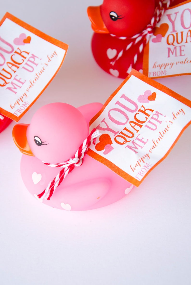 You Quack Me Up Kid PRINTABLE Valentine INSTANT DOWNLOAD by Lindi Haws of Love The Day image 1