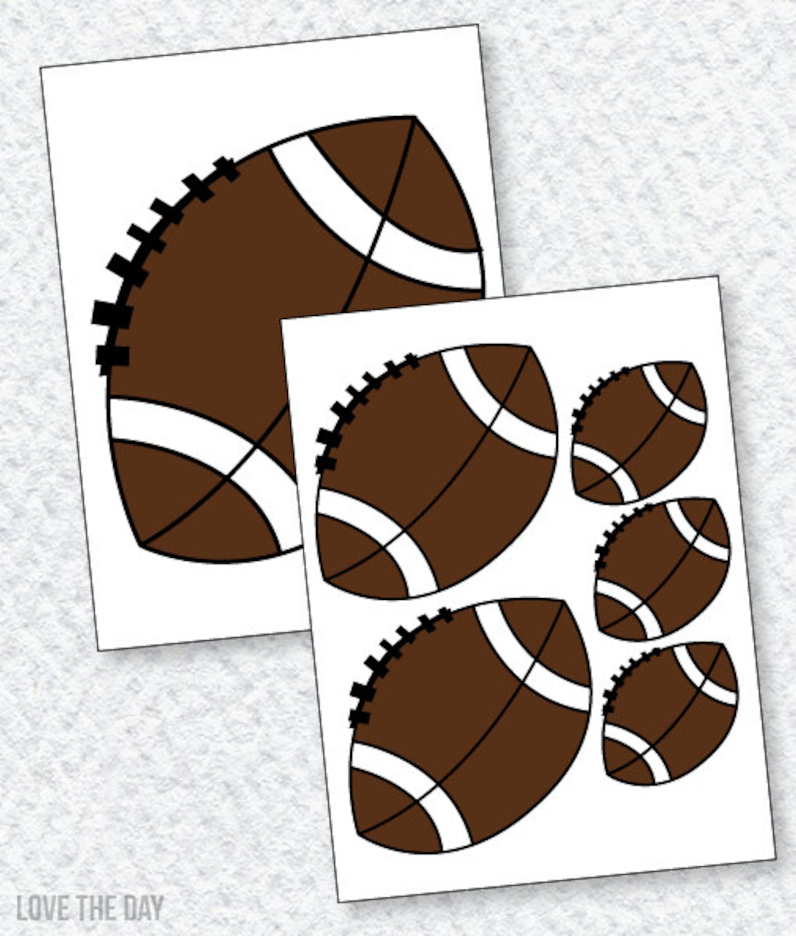 Football Decals PRINTABLE Football Party INSTANT DOWNLOAD by | Etsy