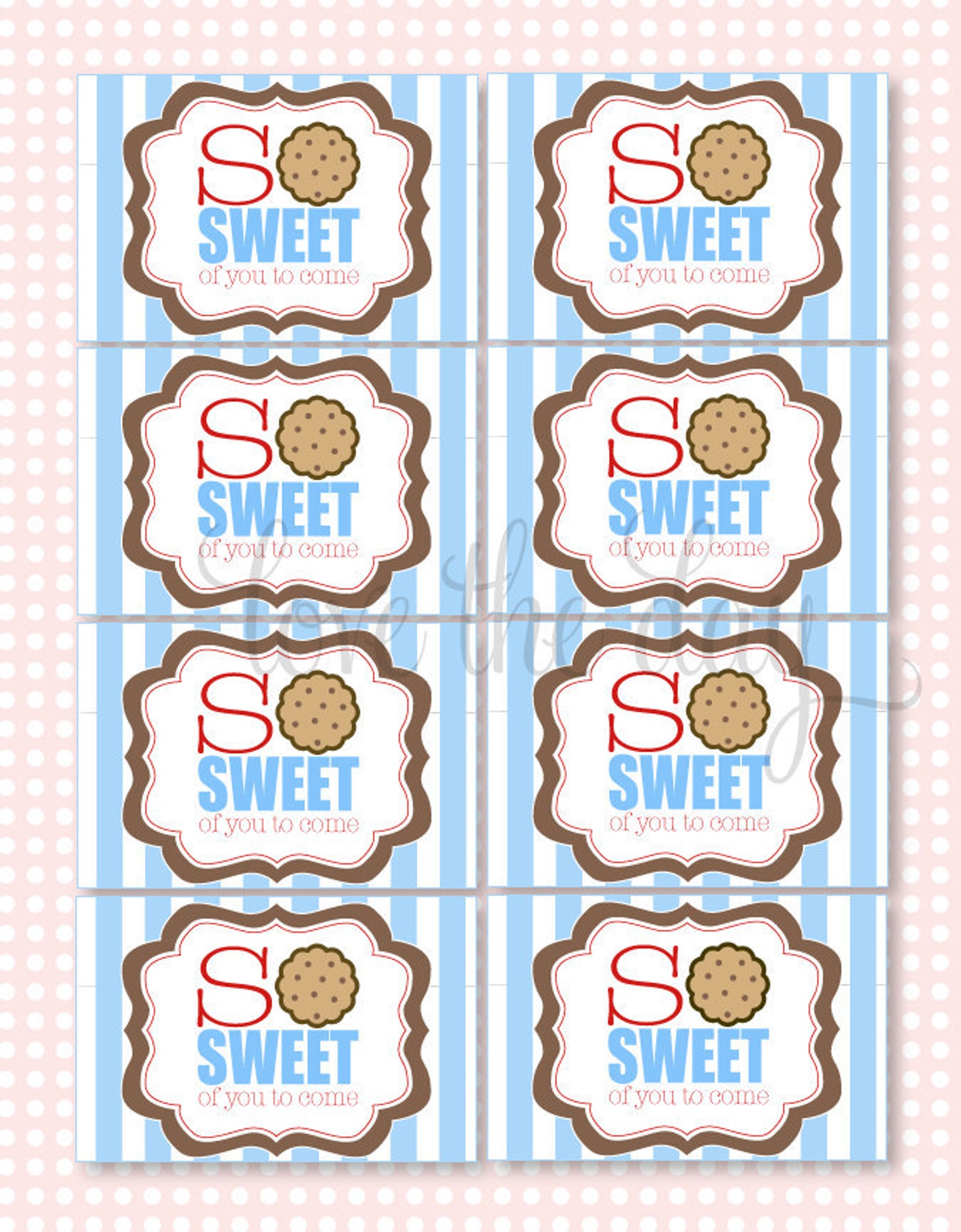 Milk and Cookie Party PRINTABLE Favor Tags INSTANT DOWNLOAD | Etsy