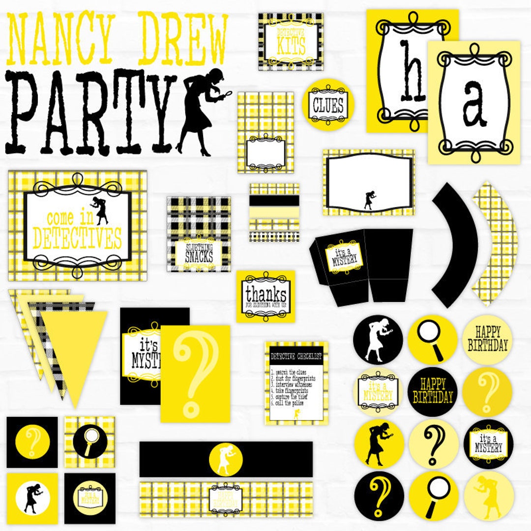 Nancy Drew Printable Party Ideas &amp; Collection (INSTANT DOWNLOAD) by ...