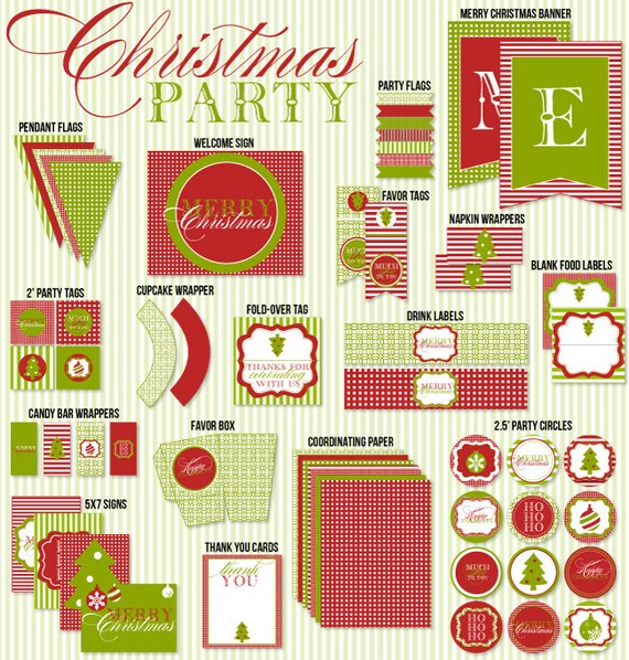 Traditional Christmas PRINTABLE Party (INSTANT DOWNLOAD) by Love The Day Il_570xn