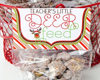 Teacher Christmas PRINTABLE Gift Tag (Reindeer Feed) by Love The Day