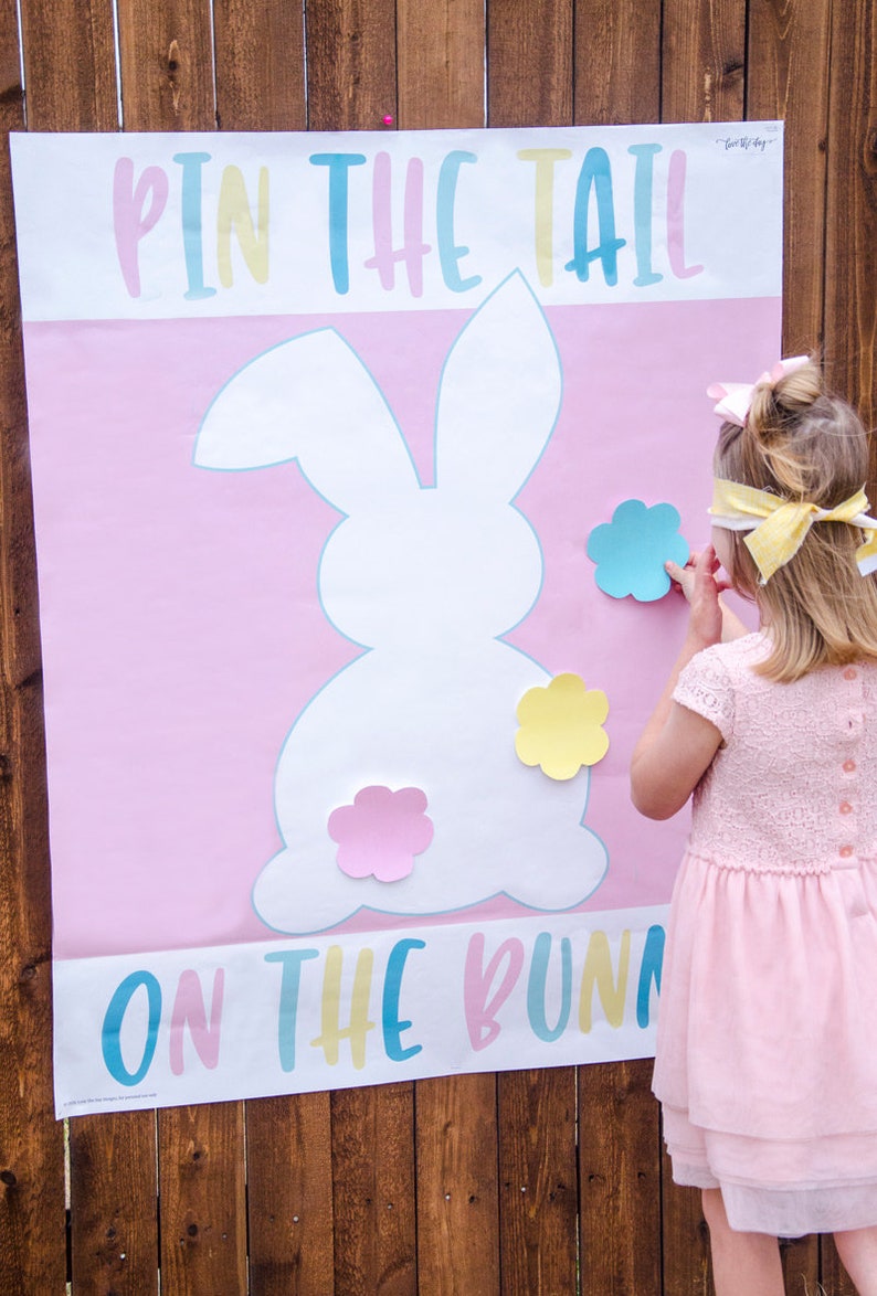 Pin the Tail on the Bunny Easter Printable Game INSTANT Etsy