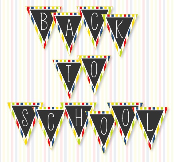 Back to school printable banner instant download by love the etsy