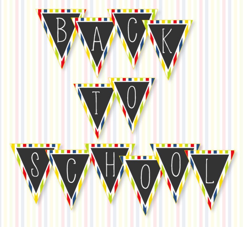 Back To School PRINTABLE Banner INSTANT DOWNLOAD by Love The | Etsy