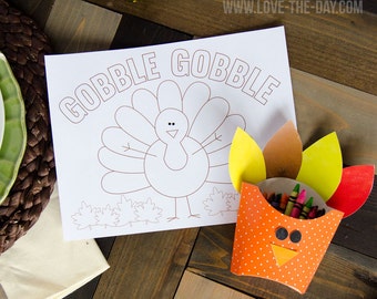 Thanksgiving Coloring Page PRINTABLE (INSTANT DOWNLOAD) by Love The Day