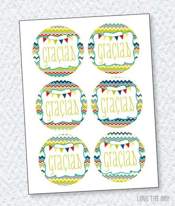 Fiesta PRINTABLE Favor Tags by Love The Day Il_570xn