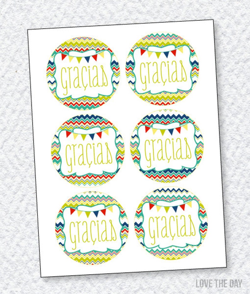 Fiesta PRINTABLE Favor Tags by Love The Day image 1