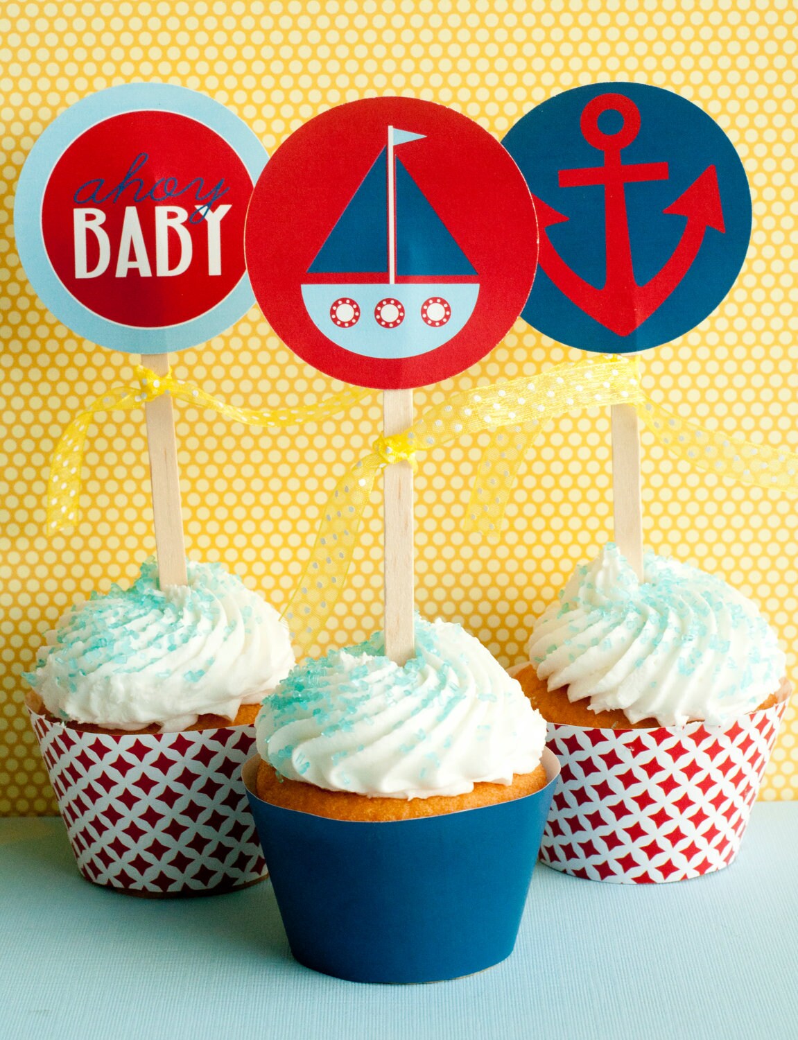 Preppy Nautical Baby Shower PRINTABLE Party Circles from Love | Etsy