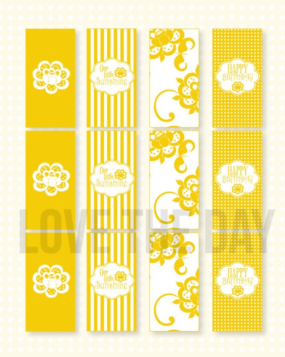 Sunshine Party PRINTABLES Mini Candy Wrappers (INSTANT DOWNLOAD) by Love The Day Il_570xn