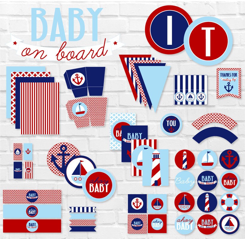 It's just a photo of Remarkable Nautical Baby Shower Printables This is a photo of Remarkable Nautical Baby Shower Printables