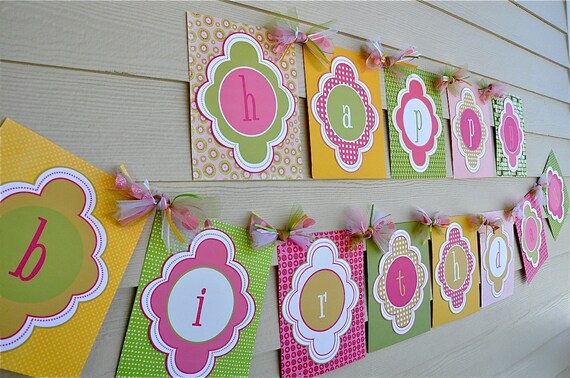 Ice Cream Party PRINTABLE Happy Birthday Banner (INSTANT DOWNLOAD) from Love The Day Il_570xn