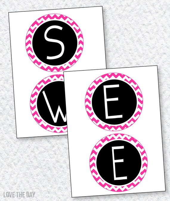 Sweet 16 Banner Party PRINTABLE (INSTANT DOWNLOAD) by Love The Day Il_570xn