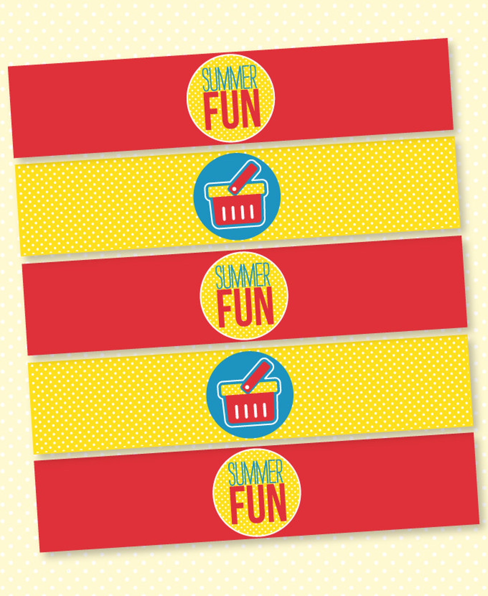 Summer Picnic Party PRINTABLE Drink Labels INSTANT DOWNLOAD Etsy