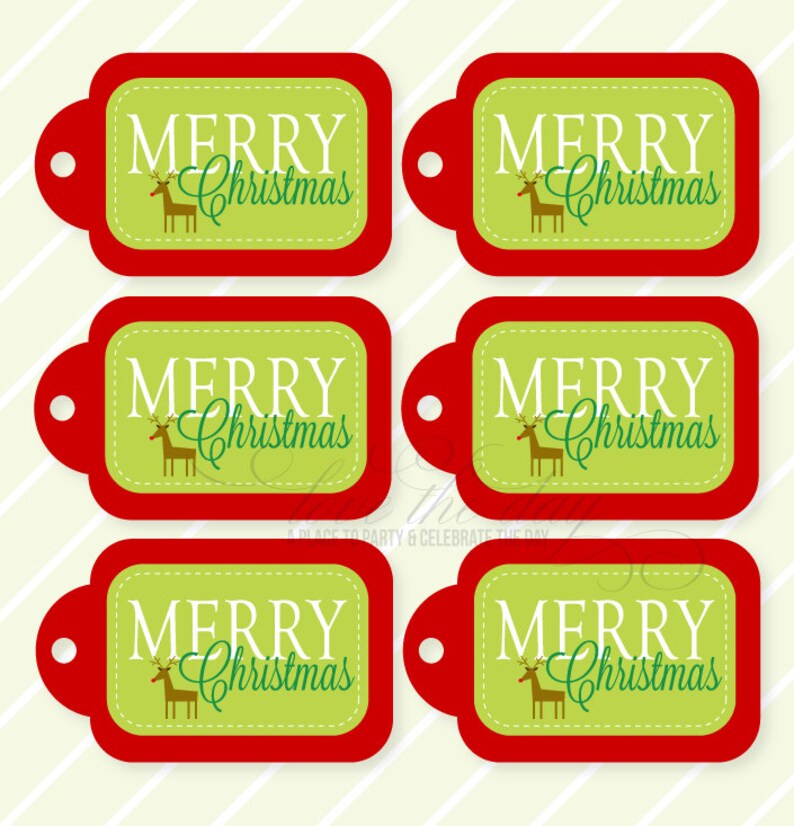 photo about Merry Christmas Tags Printable titled Merry Xmas PRINTABLE Present Tags by means of Enjoy The Working day