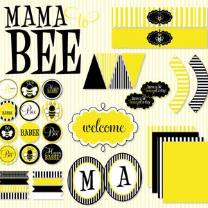 Mama to Bee Baby Shower PRINTABLE Full Party INSTANT DOWNLOAD by Love The Day image 1