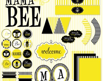 Mama to Bee Baby Shower Fiesta completa IMPRIMIBLE (DESCARGA INSTANTÁNEA) por Love The Day