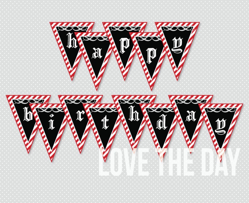 Pirate Party PRINTABLES Happy Birthday DIY Banner by Love The Day image 2