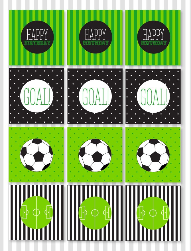 Soccer PRINTABLE Party Cupcake Toppers INSTANT DOWNLOAD by | Etsy