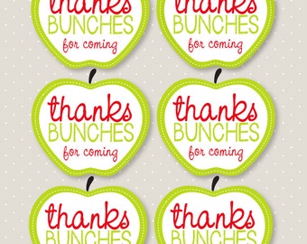 Apple Party PRINTABLE Birthday Favor Tag by Love The Day