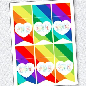 Rainbow Party PRINTABLE Favor Tags INSTANT DOWNLOAD From Love the Day ...