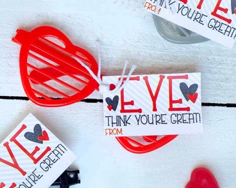 Non-Mushy Valentine Tags PRINTABLE (INSTANT DOWNLOAD) by Lindi Haws of Love The Day