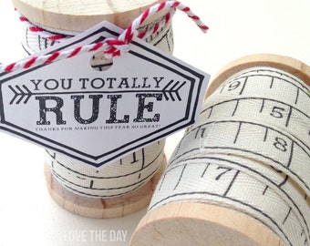 Teacher Appreciation Printable (INSTANT DOWNLOAD) 'You Rule' Tag by Love The Day