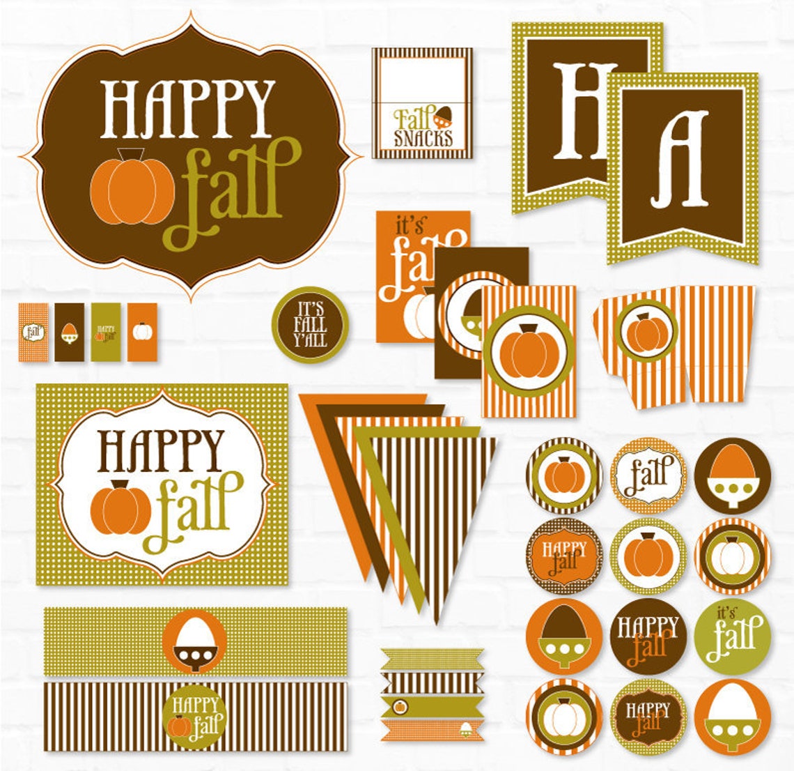 Fall PRINTABLE Party INSTANT DOWNLOAD by Love the Day - Etsy
