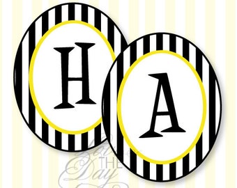 Bee Party PRINTABLE Happy Birthday Banner (INSTANT DOWNLOAD) from Love The Day