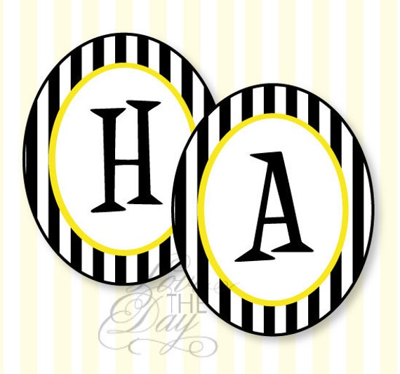 bee party printable happy birthday banner instant download etsy