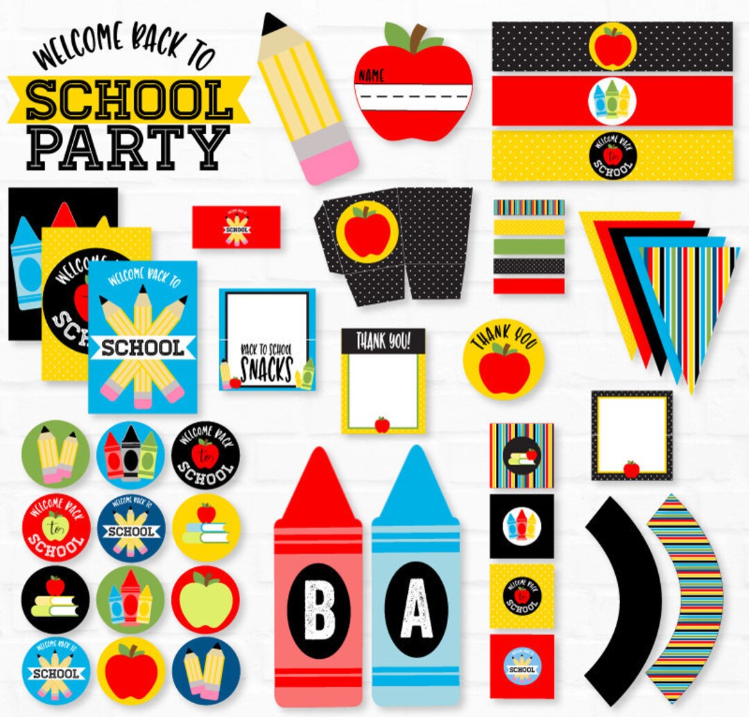 Back to School PRINTABLE Party (INSTANT DOWNLOAD) by Love the Day - Etsy
