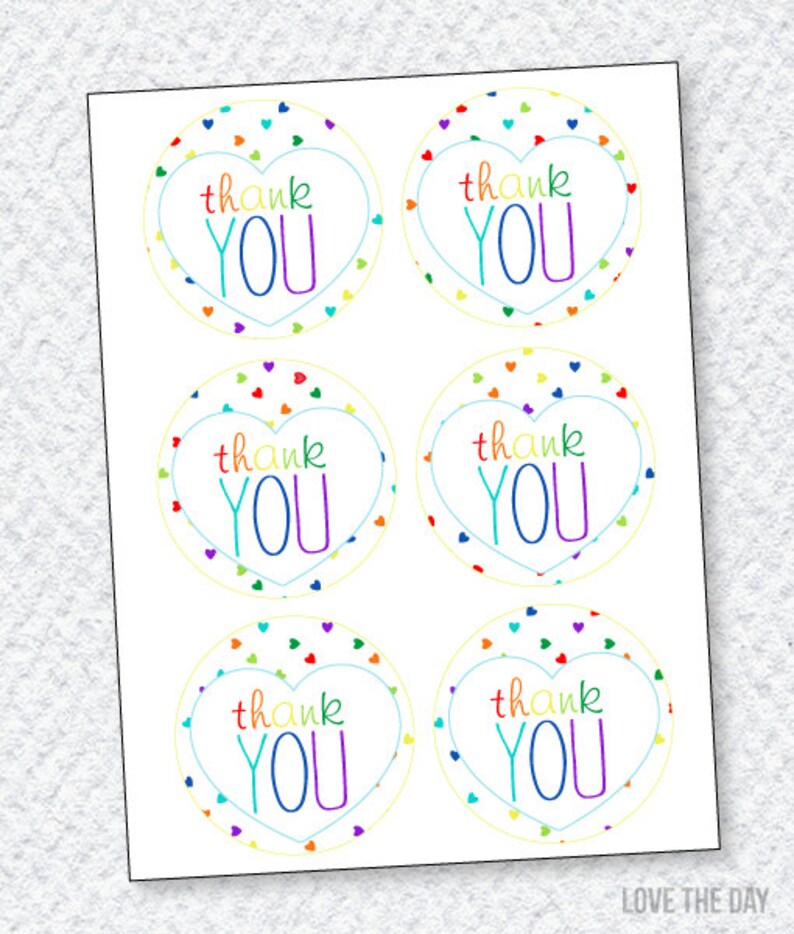 Rainbow Party PRINTABLE Birthday Favor Tags INSTANT DOWNLOAD from Love The Day image 4