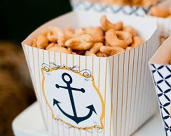 Nautical Baby Shower PRINTABLES Popcorn Box by Love The Day