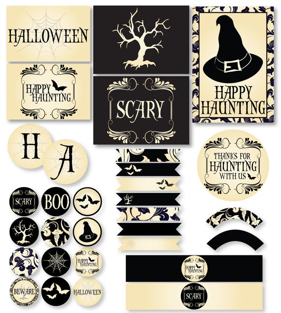 Spooky Vintage Halloween PRINTABLE Party (INSTANT DOWNLOAD) by Love The Day Il_570xn