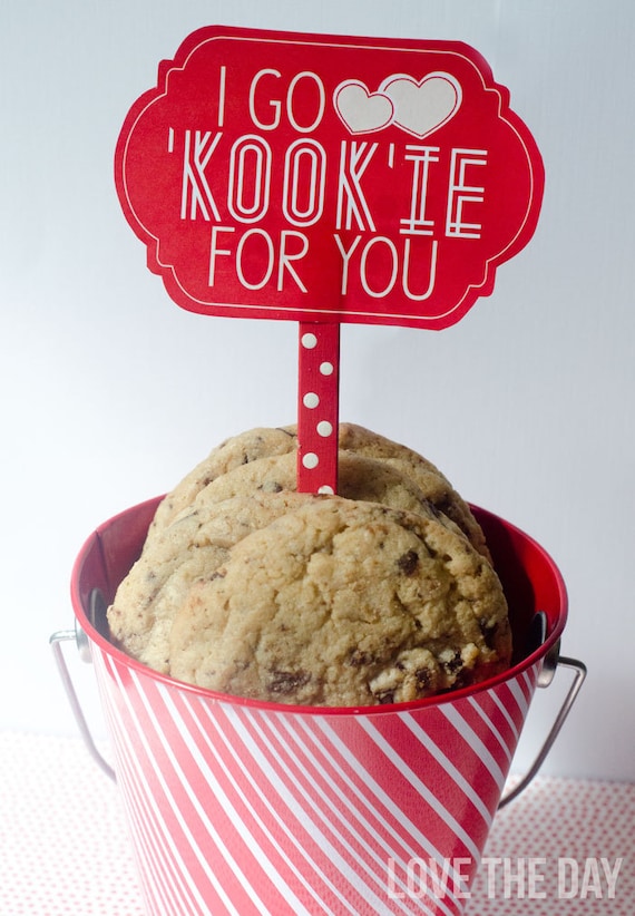 Valentine PRINTABLE Classroom Tag 'Kookie For You' by Love The Day Il_570xn