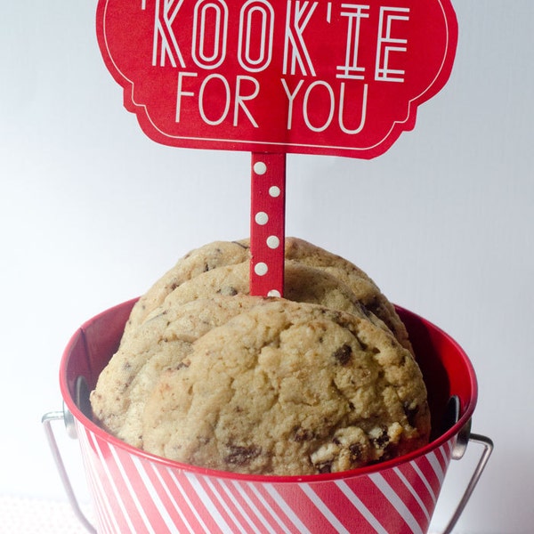 Valentijn afdrukbare klas tag 'Kookie For You' van Love The Day