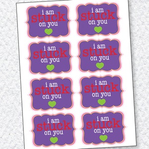 Valentine PRINTABLE 'I Am Stuck On You' DIY Valentine by Love The Day image 2