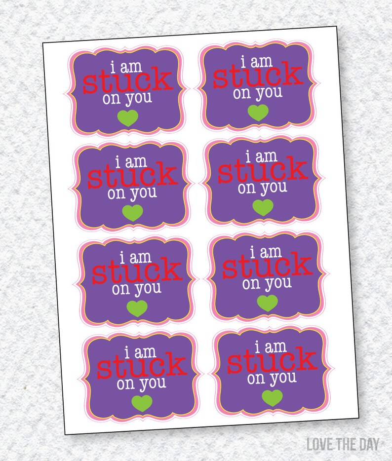 Valentine PRINTABLE 'I Am Stuck On You' DIY Valentine by Love The Day image 2