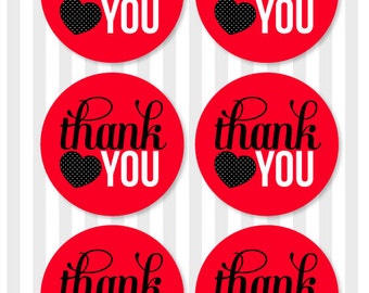 Ladybug Party PRINTABLE Thank You Tags (INSTANT DOWNLOAD) by Love The Day